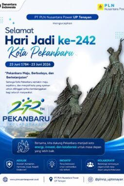 Kota Pekanbaru Masuki Usia 242 Tahun, PT PLN Nusantara Power UP Tenayan Ucapkan Selamat dan Apresiasi Kinerja Pemko   
